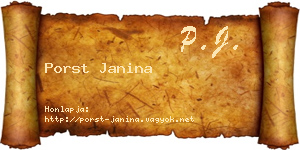 Porst Janina névjegykártya
